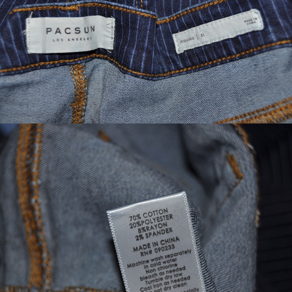 New PACSUN Conductor Stripe Dreamy Jeggings sz 31 - Picture 8 of 8